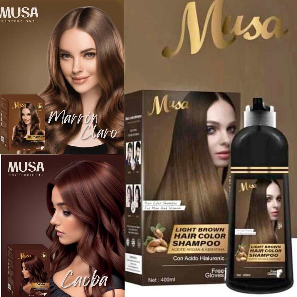 SHAMPO PINTA CANAS ORGÁNICO SIN AMONIACO ( CAJA Y FRASCO)