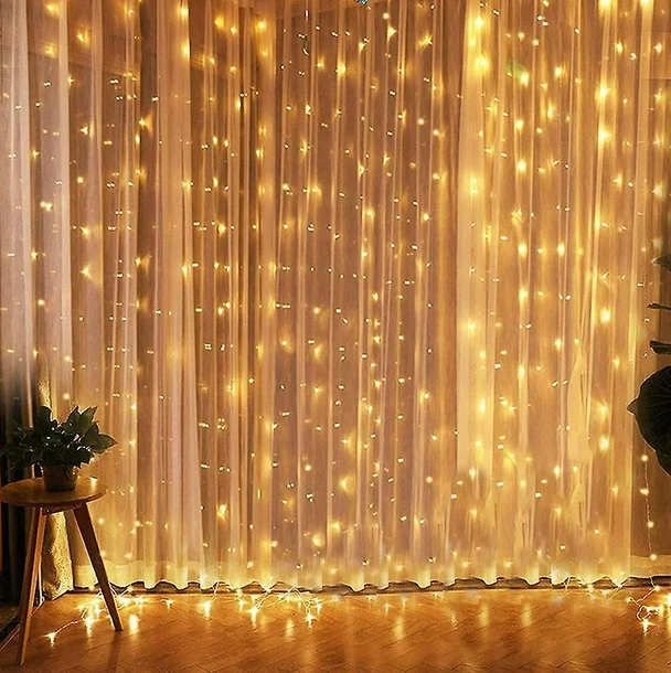 CORTINA DE LUCES LED 3X3 SOLAR